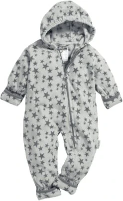 Playshoes Fleece-Overall Sterne In Grau