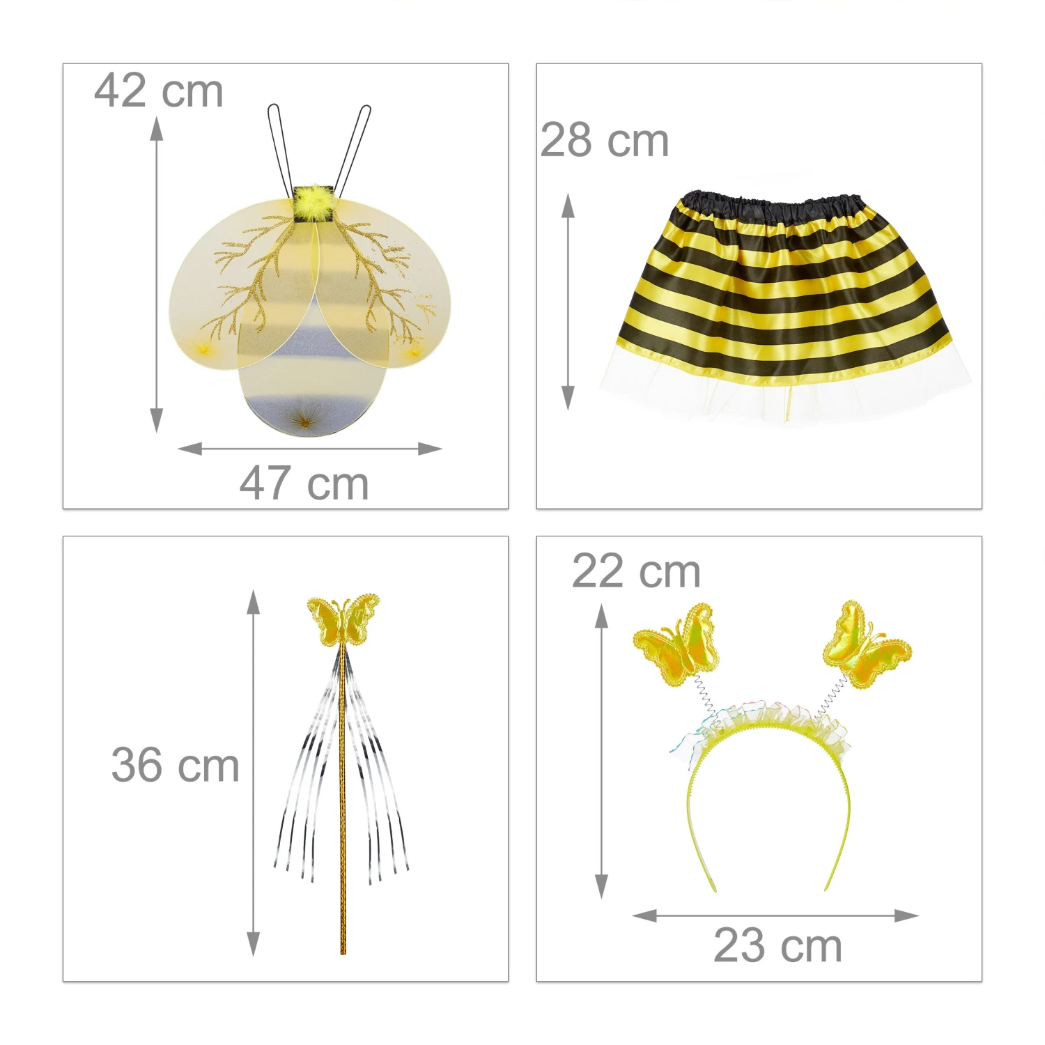 10x Bienenkostüm in Schwarz/ Gelb 10x Bienenkostüm In Schwarz/ Gelb -Modebekleidungs Geschäft relaxdays 10x bienenkostum in schwarz gelb 3