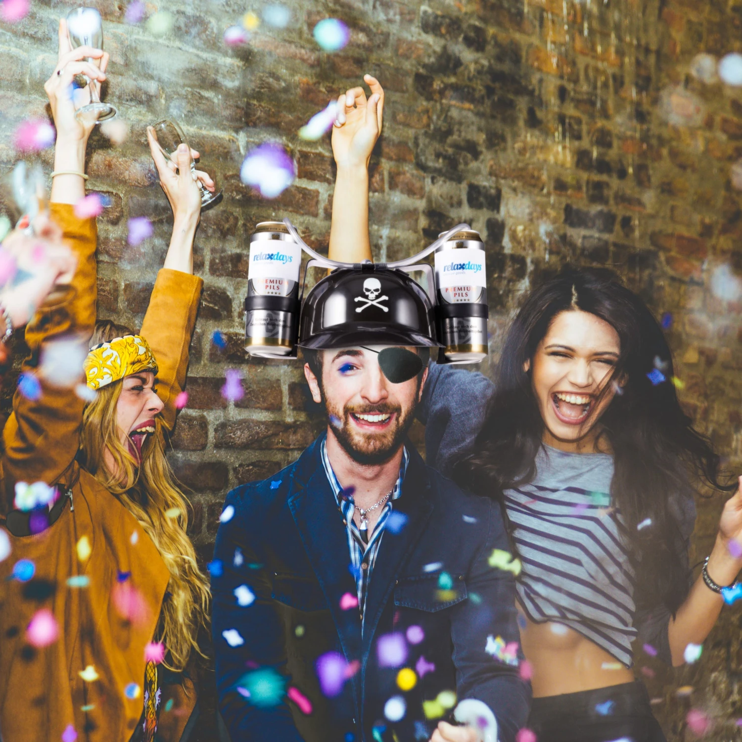 4x Trinkhelm "Pirat" in Schwarz 4x Trinkhelm "Pirat" In Schwarz -Modebekleidungs Geschäft relaxdays 4x trinkhelm pirat in schwarz 2