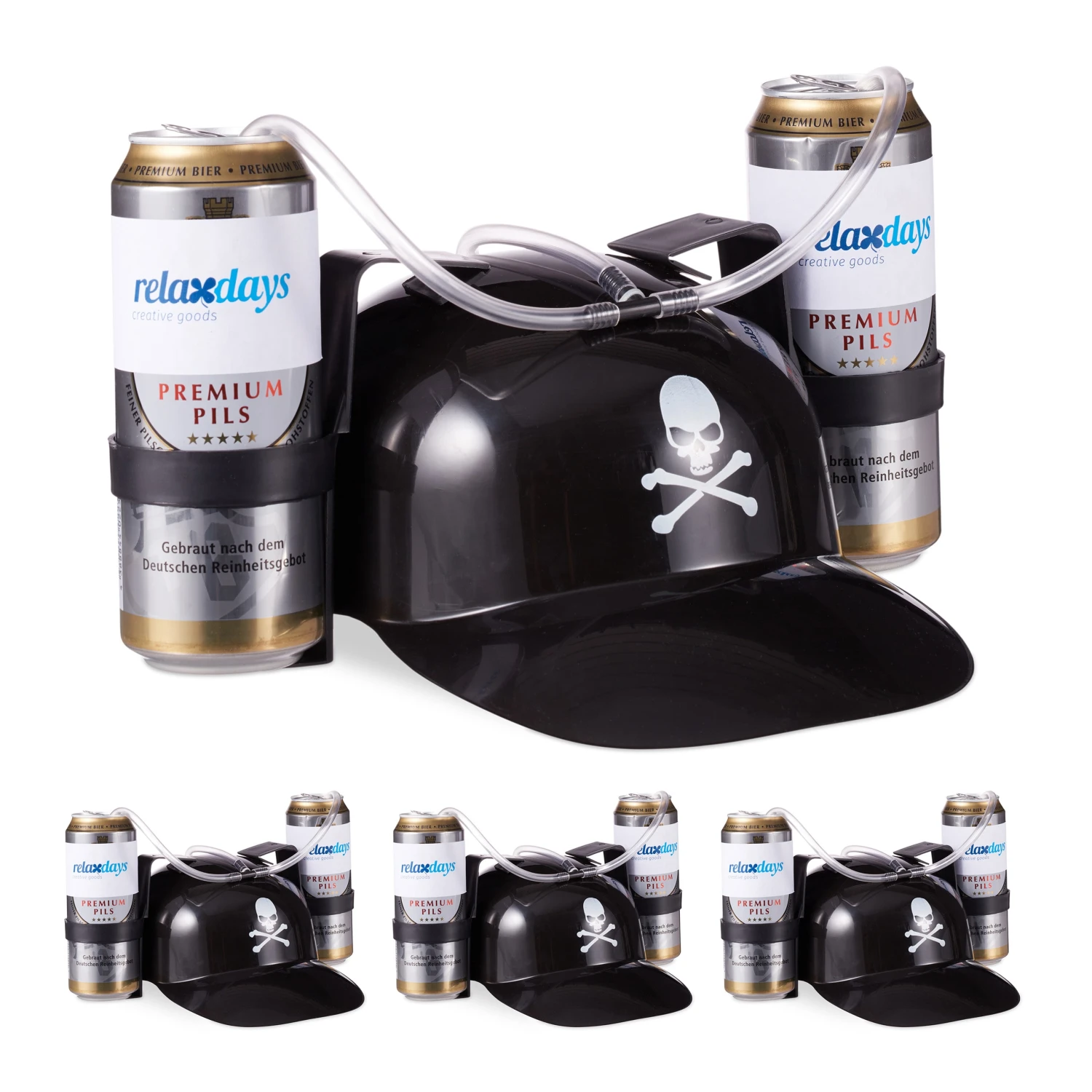 4x Trinkhelm "Pirat" in Schwarz 4x Trinkhelm "Pirat" In Schwarz -Modebekleidungs Geschäft relaxdays 4x trinkhelm pirat in schwarz 7