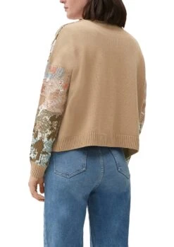 S.Oliver Strickjacke Mit Allovermuster Beige -Modebekleidungs Geschäft s oliver strickjacke mit allovermuster beige 2