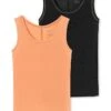 Schiesser 2er-Set: Hemdchen In Orange/ Anthrazit -Modebekleidungs Geschäft schiesser 2er set hemdchen in orange anthrazit