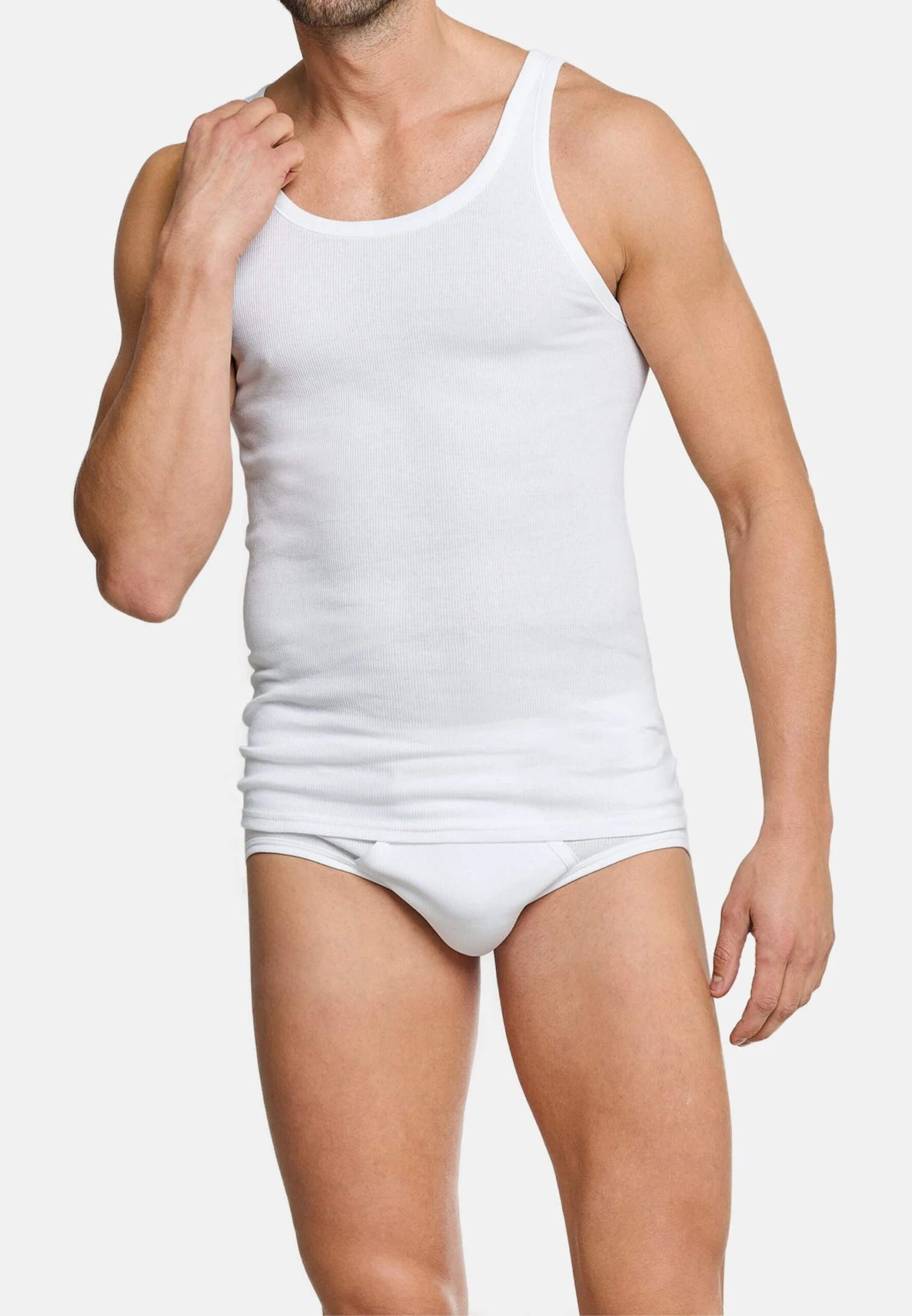 Unterhemd / Tanktop Cotton Essentials Doppelripp in Weiß Schiesser Unterhemd / Tanktop Cotton Essentials Doppelripp In Weiß -Modebekleidungs Geschäft schiesser unterhemd tanktop cotton essentials doppelripp in weiss 1 scaled