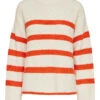 Selected Femme Pullover "Bloomie" In Creme/ Orange -Modebekleidungs Geschäft selected femme pullover bloomie in creme orange