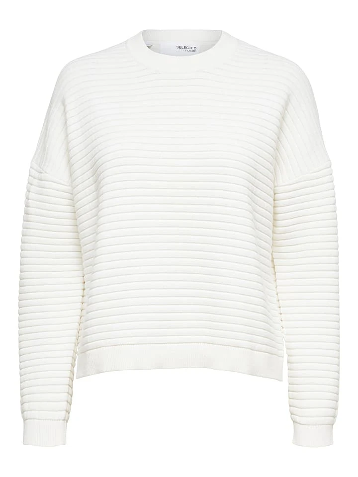 Pullover "Laurina" in Weiß Selected Femme Pullover "Laurina" In Weiß -Modebekleidungs Geschäft selected femme pullover laurina in weiss