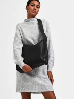 Selected Femme Strickkleid "Mally" In Hellgrau