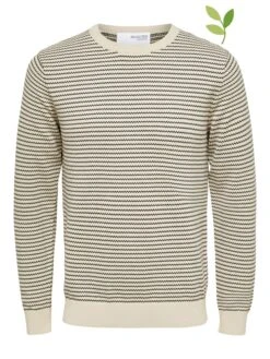 Selected Homme Pullover "Robin" In Beige/ Schwarz