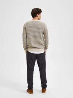 Selected Homme Pullover "Robin" In Beige/ Schwarz -Modebekleidungs Geschäft selected homme pullover robin in beige schwarz 4
