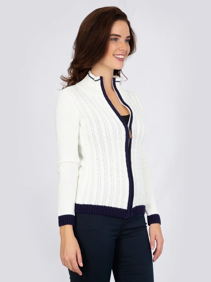 Sweatjacke "Scottie" in Weiß Sweatjacke "Scottie" In Weiß -Modebekleidungs Geschäft sir raymond tailor sweatjacke scottie in weiss 1