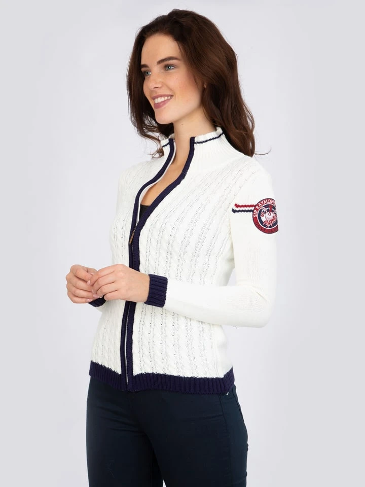 Sweatjacke "Scottie" in Weiß Sweatjacke "Scottie" In Weiß -Modebekleidungs Geschäft sir raymond tailor sweatjacke scottie in weiss 2