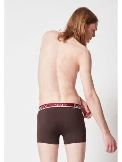 Skiny 3er-Set: Boxershorts In Bordeaux/ Grau -Modebekleidungs Geschäft skiny 3er set boxershorts in bordeaux grau 3