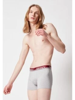 Skiny 3er-Set: Boxershorts In Bordeaux/ Grau -Modebekleidungs Geschäft skiny 3er set boxershorts in bordeaux grau 4