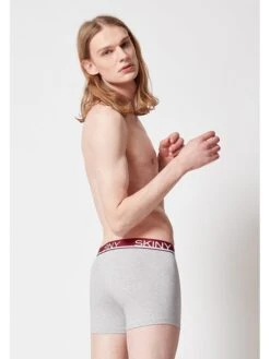 Skiny 3er-Set: Boxershorts In Bordeaux/ Grau -Modebekleidungs Geschäft skiny 3er set boxershorts in bordeaux grau 5