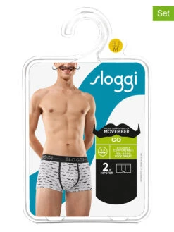 Sloggi 2er-Set: Boxershorts In Schwarz/ Weiß