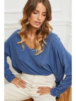 Pullover "Epural" In Blau -Modebekleidungs Geschäft so cachemire pullover epural in blau 3