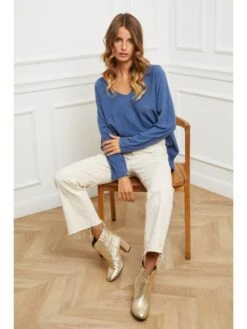 Pullover "Epural" In Blau -Modebekleidungs Geschäft so cachemire pullover epural in blau 4