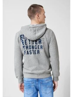 STREET ONE Sweatjacke In Grau/ Dunkelblau