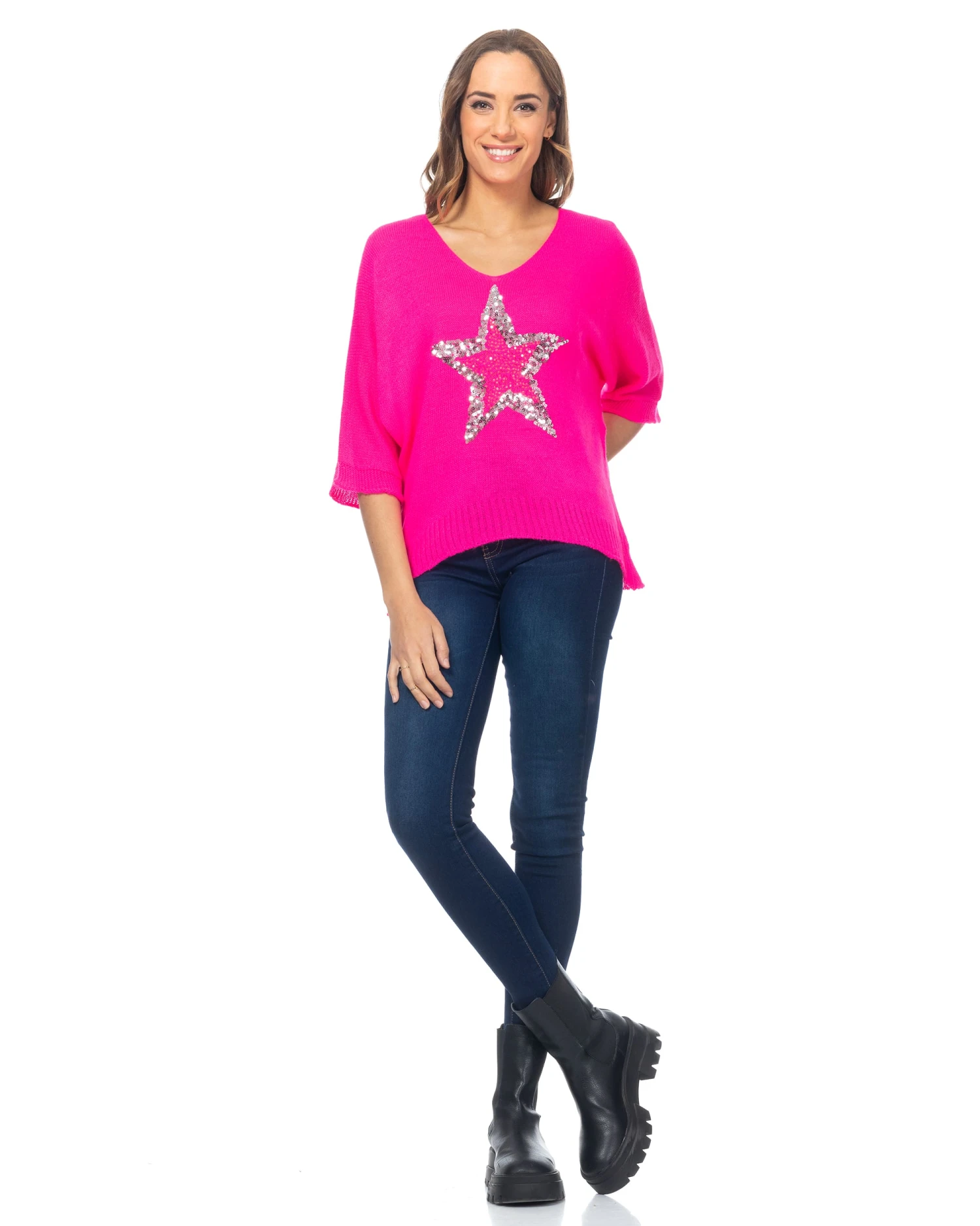 Strickpullover in Rosa Strickpullover In Rosa -Modebekleidungs Geschäft tantra strickpullover in rosa 2