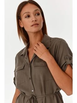 Kleid In Oliv -Modebekleidungs Geschäft tatuum kleid in oliv 2