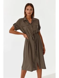 Kleid In Oliv -Modebekleidungs Geschäft tatuum kleid in oliv 4