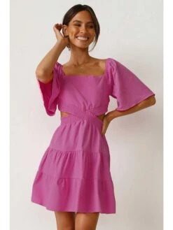 Kleid In Pink -Modebekleidungs Geschäft tina kleid in pink 2