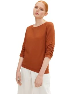 TOM TAILOR Denim Pullover In Hellbraun -Modebekleidungs Geschäft tom tailor denim pullover in hellbraun 1