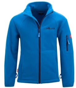 TROLLKIDS Fleece Jacke "Arendal PRO" In Azurblau/Marineblau