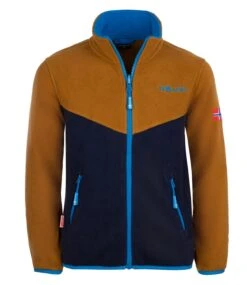 TROLLKIDS Fleece Jacke "Oppdal XT" In Bronze/Marineblau
