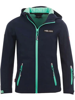 TROLLKIDS Softshelljacke "Oslofjord" In Dunkelblau/ Türkis