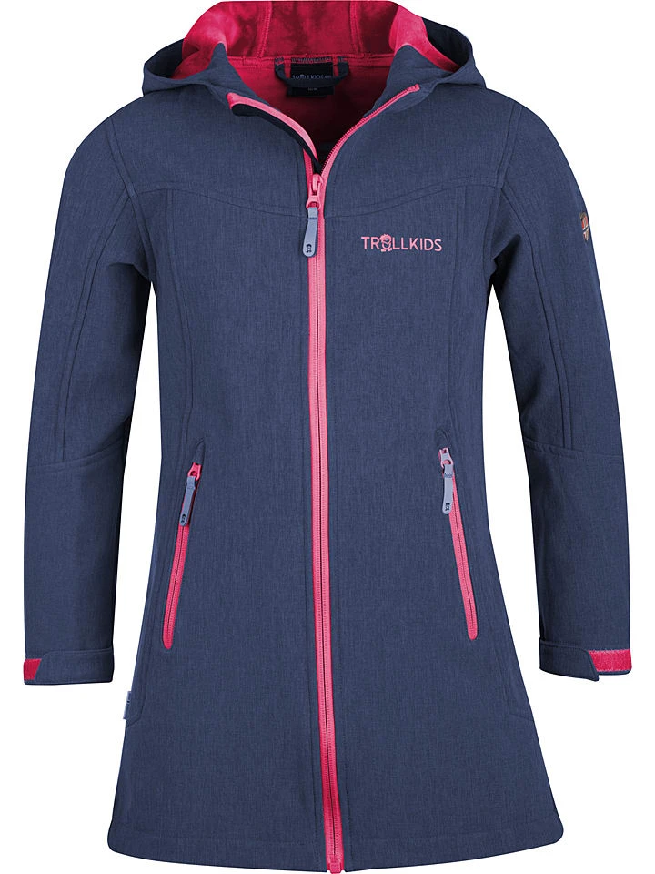 Softshellmantel "Lillesand" in Dunkelblau/ Pink TROLLKIDS Softshellmantel "Lillesand" In Dunkelblau/ Pink -Modebekleidungs Geschäft trollkids softshellmantel lillesand in dunkelblau pink