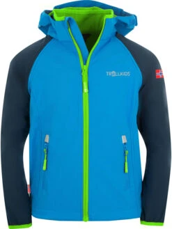 TROLLKIDS Zipp-Off-Softshelljacke "Rondane XT" In Hellblau/ Dunkelblau