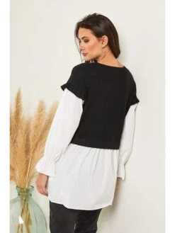 Pullover In Schwarz/ Weiß -Modebekleidungs Geschäft unanyme georges rech pullover in schwarz weiss 2