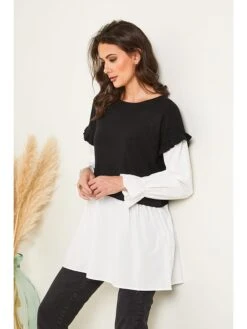 Pullover In Schwarz/ Weiß