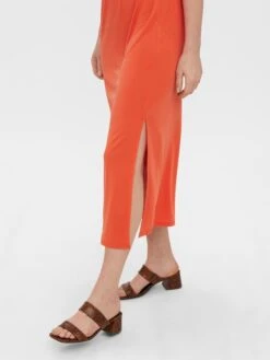Vero Moda Kleid "Taylorbia" In Orange -Modebekleidungs Geschäft vero moda kleid taylorbia in orange 3