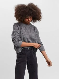 Vero Moda Pullover "Vmstinna" In Grau -Modebekleidungs Geschäft vero moda pullover vmstinna in grau 4