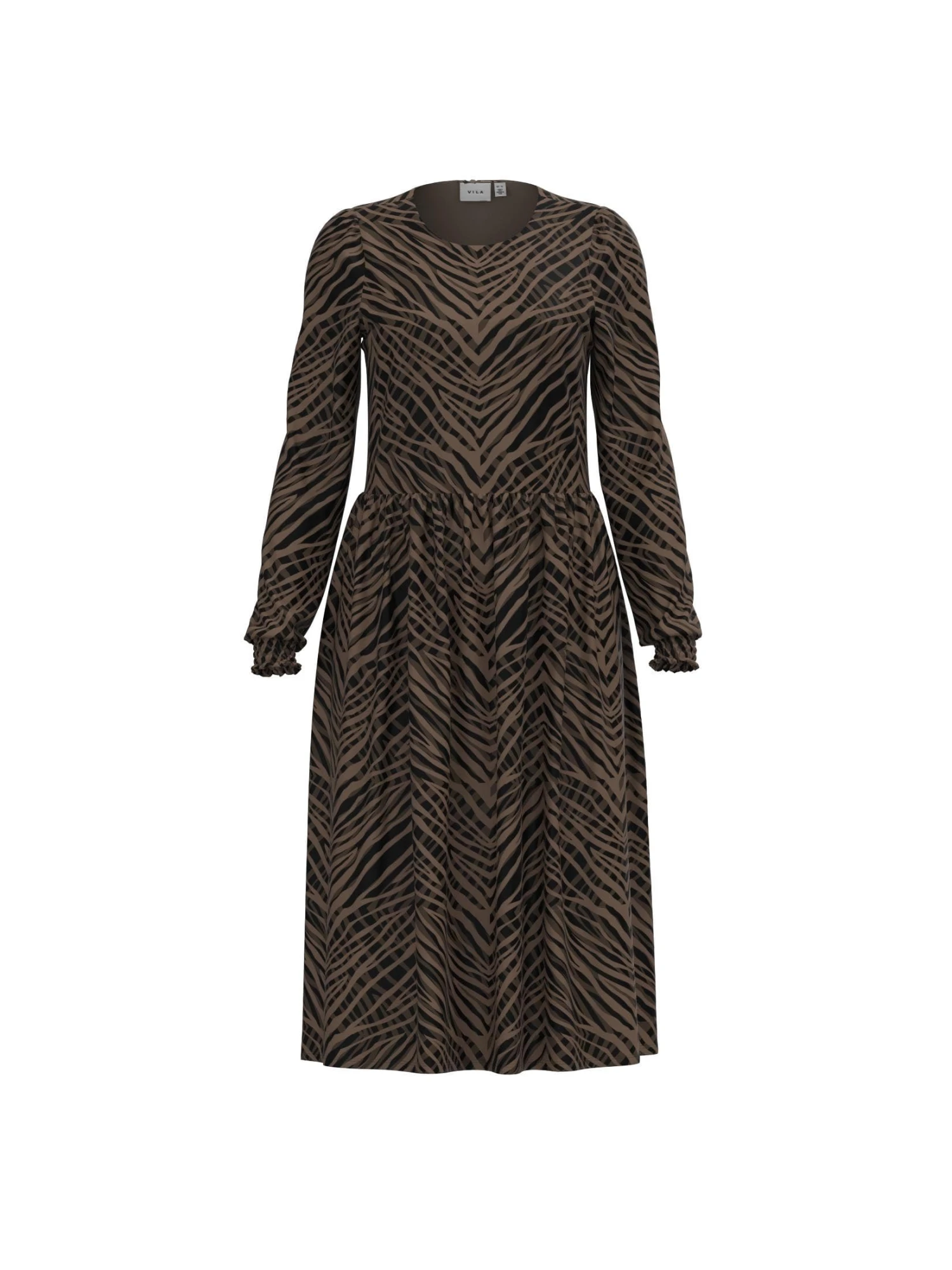 Midi-Kleid Toasted Coconut/Melange Vila Midi-Kleid Toasted Coconut/Melange -Modebekleidungs Geschäft vila midi kleid toasted coconut melange