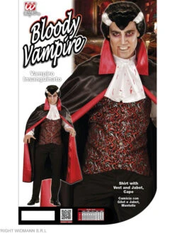 WIDMANN 3tlg. Kostüm "BLOODY VAMPIRE" In Schwarz/ Rot -Modebekleidungs Geschäft widmann 3tlg kostum bloody vampire in schwarz rot 2