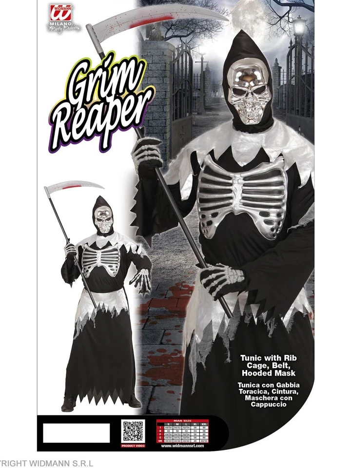 3tlg. Kostüm "GRIM REAPER" in Schwarz/ Weiß WIDMANN 3tlg. Kostüm "GRIM REAPER" In Schwarz/ Weiß -Modebekleidungs Geschäft widmann 3tlg kostum grim reaper in schwarz weiss 1