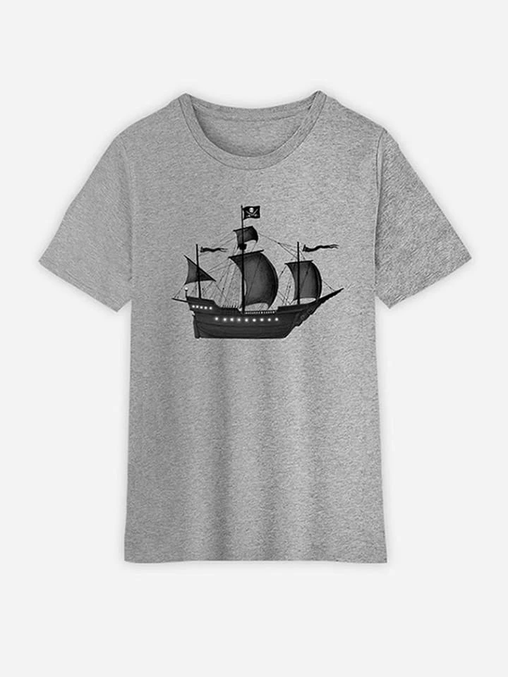 Shirt "Pirate ship" in Grau Shirt "Pirate Ship" In Grau -Modebekleidungs Geschäft wooop shirt pirate ship in grau